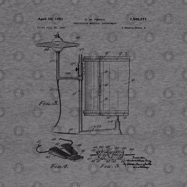 Drum Instructor Gift - Drum Kit Patent Art 1951 by MadebyDesign